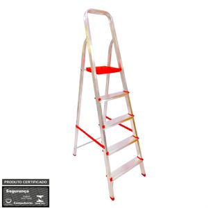 Escada De Alumínio Tesoura Botafogo Lar & Lazer 5 Degraus